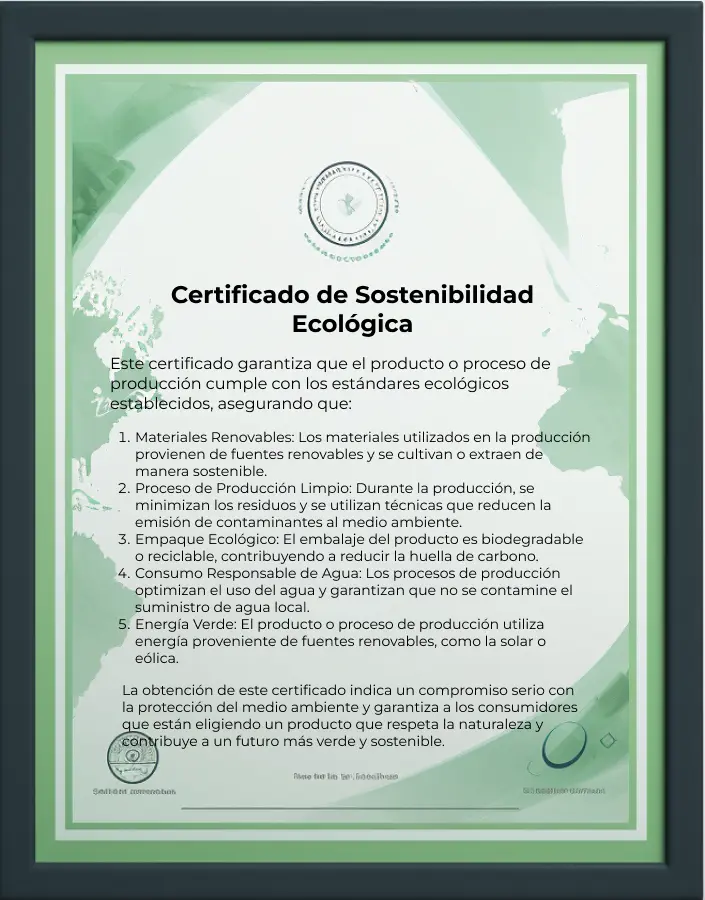 Certificado de sostenibilidad ambiental